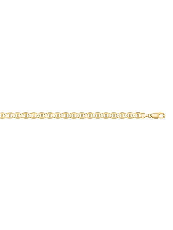 10, 14, 18 Karat Yellow Gold Flat Anchor 3.5 mm Italian Bracelet