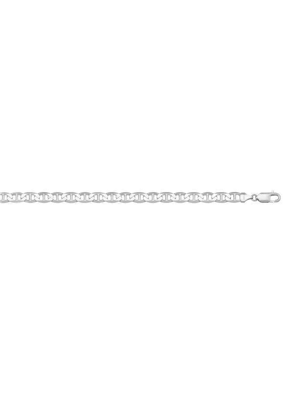 10, 14, 18 Karat White Gold Flat Anchor 3.5 mm Italian Bracelet