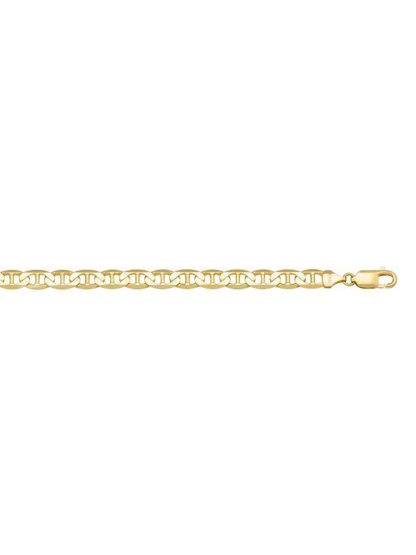10K, 14K, 18K Yellow Gold Flat Anchor 4.6 mm Italian Bracelet