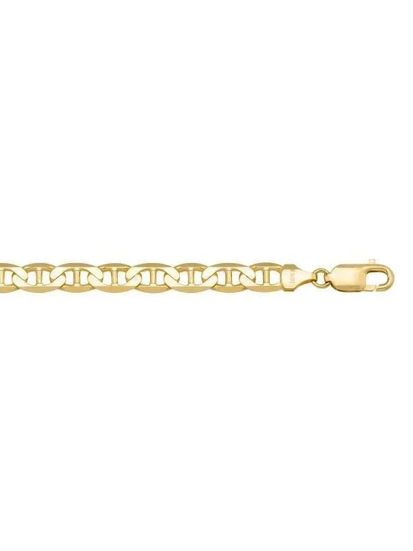 10K, 14K, 18K Yellow Gold Flat Anchor 7.0 mm Italian Bracelet
