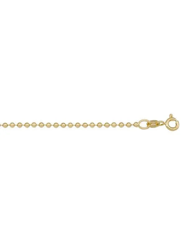 14K, 18K Yellow Gold Bead 1.5 mm Italian Chain