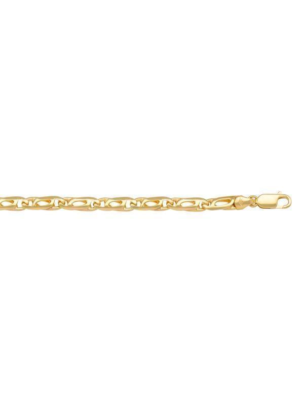 10K, 14K, 18K Yellow Gold Tiger Eye 3.5 mm Italian Chain