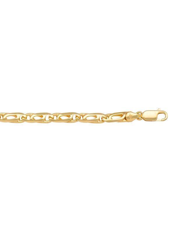 10K, 14K, 18K Yellow Gold Tiger Eye 4.5 mm Italian Chain