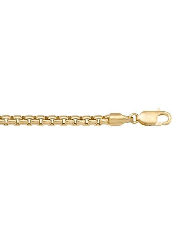 14K, 18K Yellow Gold Hollow Box 5.0 mm Italian Bracelet