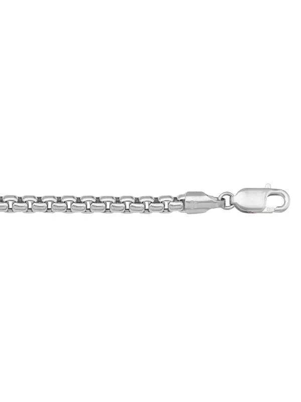 18K White Gold Hollow Box 5.0 mm Italian Chain