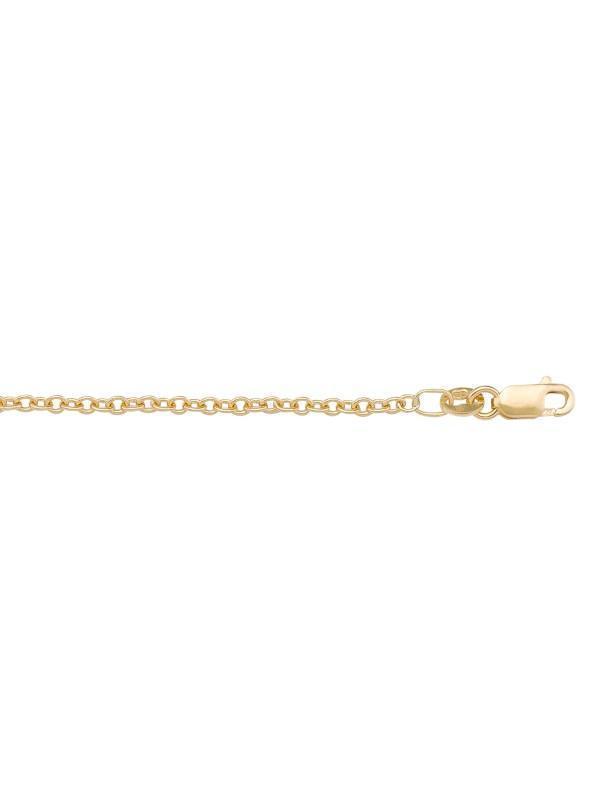 10K, 14K, 18K Yellow Gold Open Cable 1.5 mm Italian Chain
