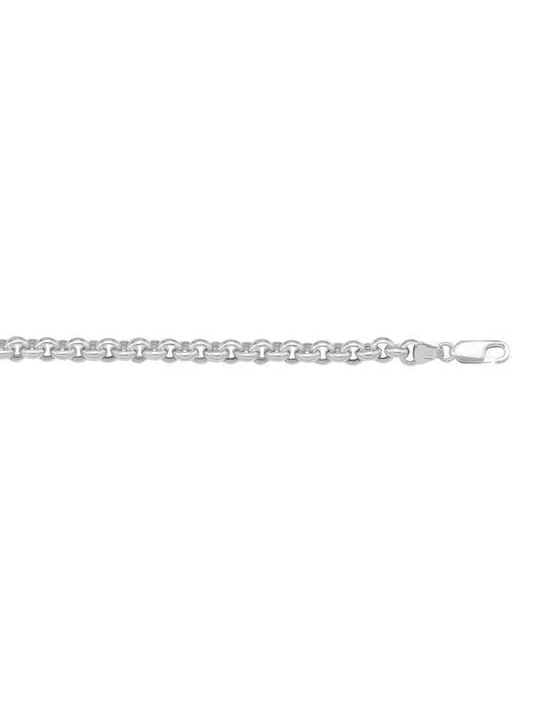 10K, 14K, 18K White Gold Hollow Rolo 5.3 mm Italian Chain