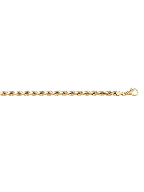 10K, 14K, 18K Yellow Gold Solid Diamond Cut Rope 2.3 mm Italian Chain