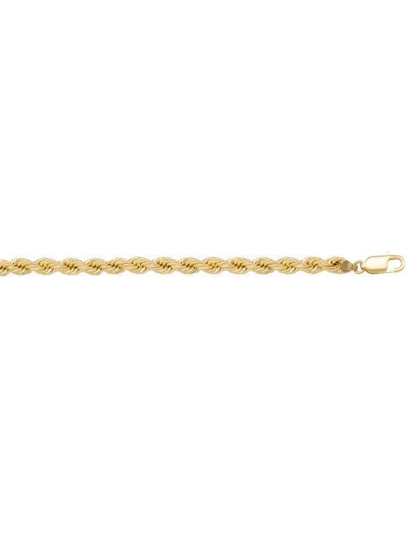 10K, 14K, 18K Yellow Gold Hollow Rope 3.0 mm Italian Chain