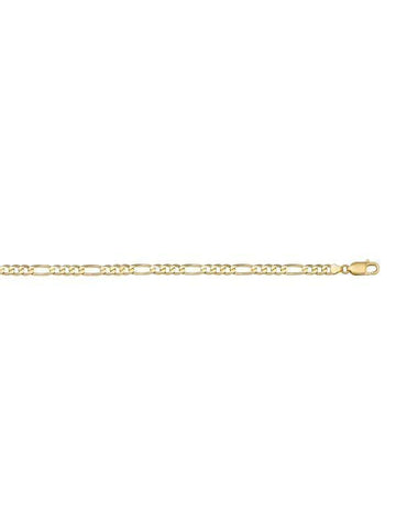 10K, 14K, 18K Yellow Gold Hollow Figaro 3.7 mm Italian Chain