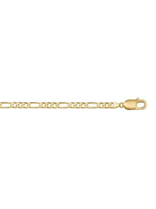 10K, 14K, 18K Yellow Gold Hollow Figaro 5.4 mm Italian Chain