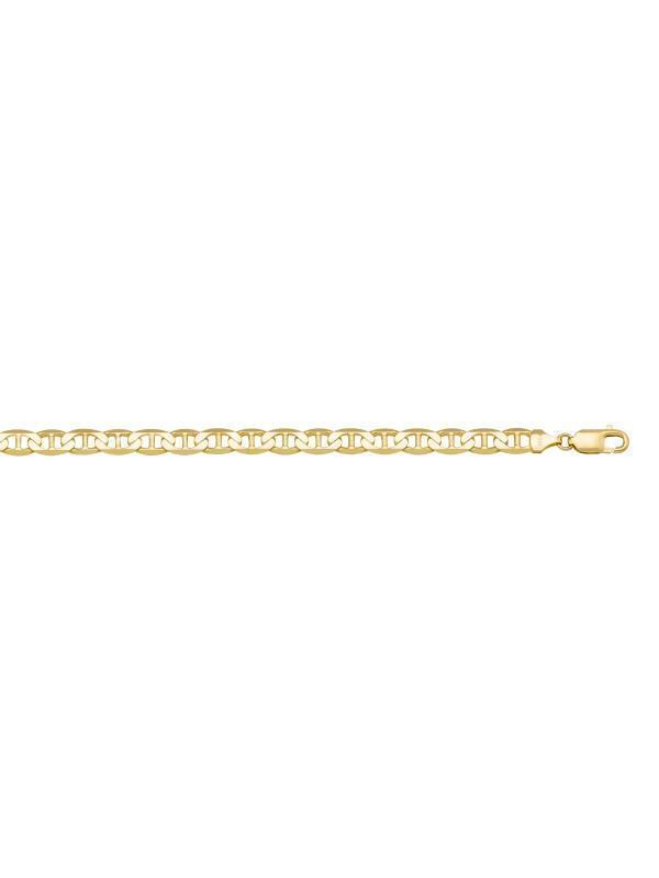 10, 14, 18 Karat Yellow Hollow Flat Anchor 3.8 mm Italian Bracelet