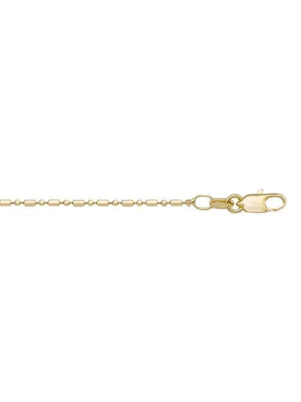 14K Yellow Station Bead 1.2 mm Italian Chain