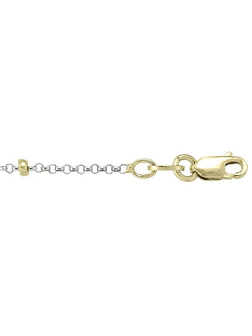 14K Two Tone Gold Station Bead 1.9 mm Italian Chain