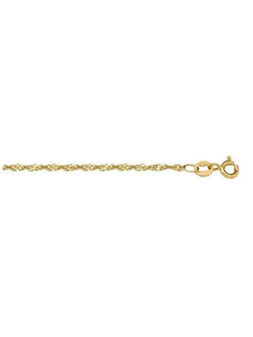 10K Yellow Gold 1.3 mm Singapore Light Gold Plated Italian Chain