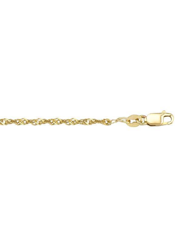 10K Yellow Gold 1.7 mm Singapore Light Gold Plated Italian Chain