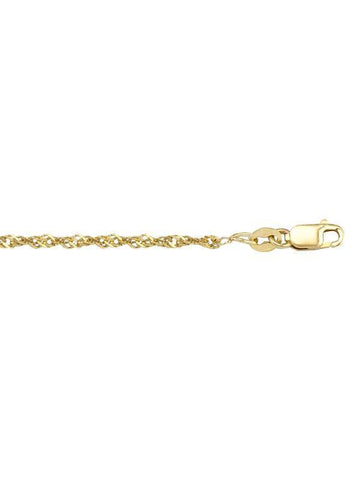 10K Yellow Gold 1.7 mm Singapore Light Gold Plated Italian Chain