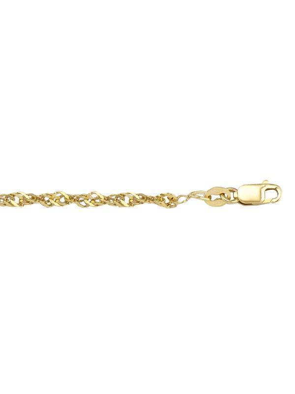 10K Yellow Gold 2.3 mm Singapore Light Gold Plated Italian Chain