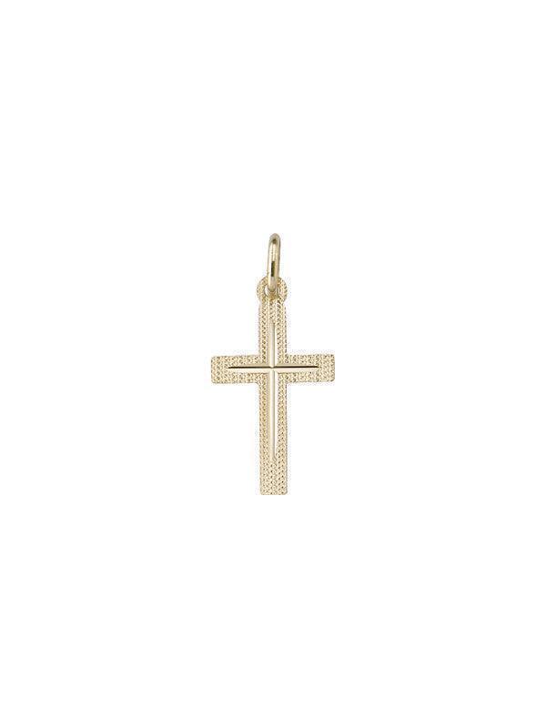 14 Karat Yellow Gold Religious Italian Cross in Cross Pendant
