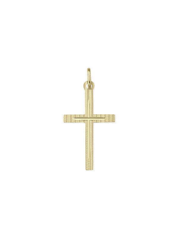 14 Karat Yellow Gold Religious Italian Cross in Cross Pendant