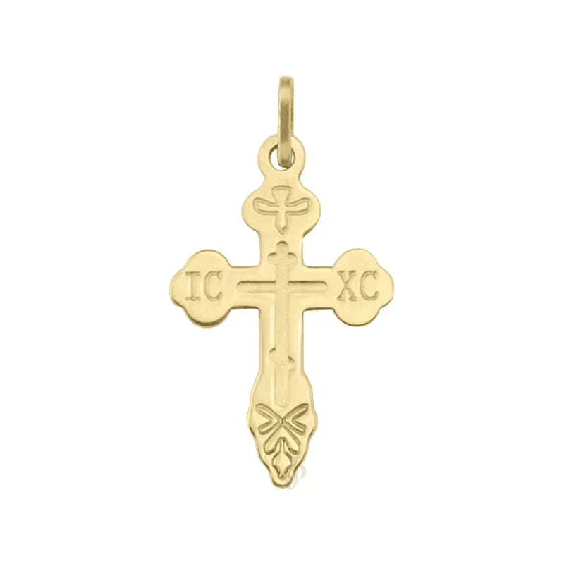 10, 14, 18 Karat Yellow Gold Religious Classic Italian Catholic Cross