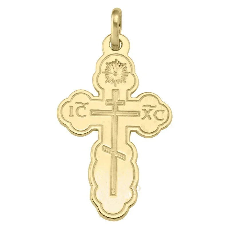 10, 14, 18 Karat Yellow Gold Religious Classic Italian Catholic Cross