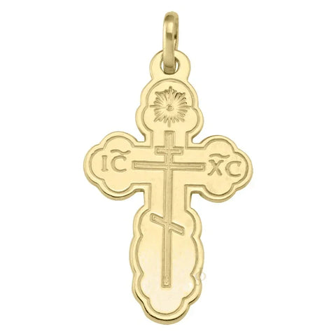10, 14, 18 Karat Yellow Gold Religious Classic Italian Catholic Cross