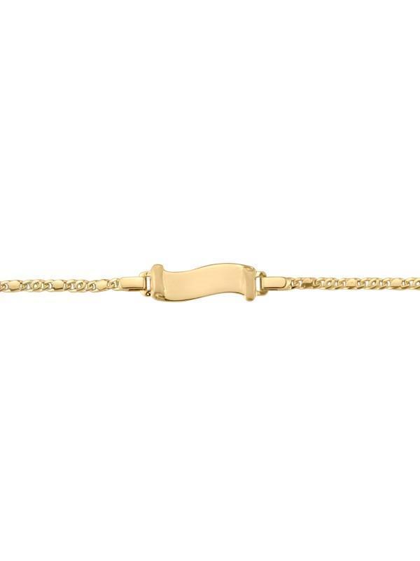10, 14, 18 Karat Yellow Gold 2.3 mm Italian Baby Id Bracelet