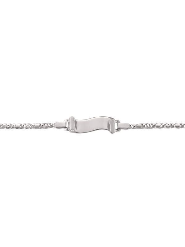 10, 14, 18 Karat White Gold 2.3 mm Italian Baby Id Bracelet