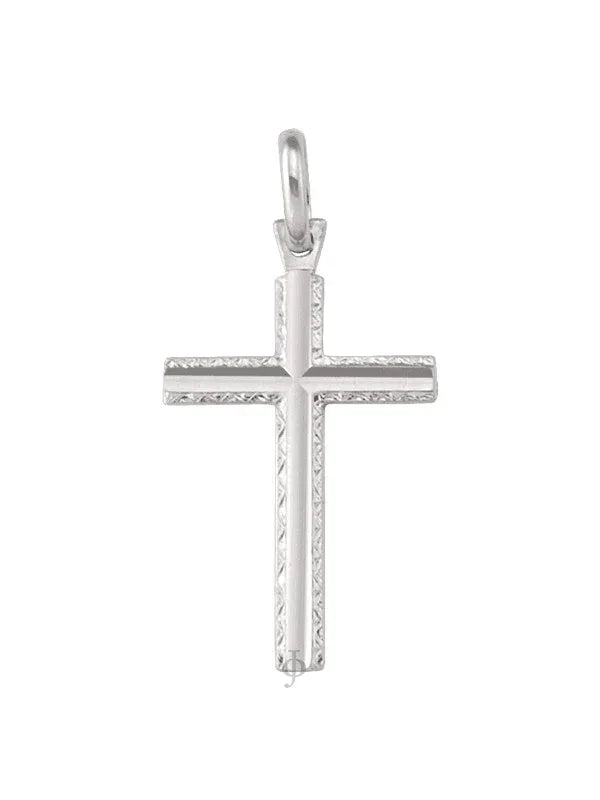 10, 14, 18 Karat White Gold Religious Classic Italian Cross