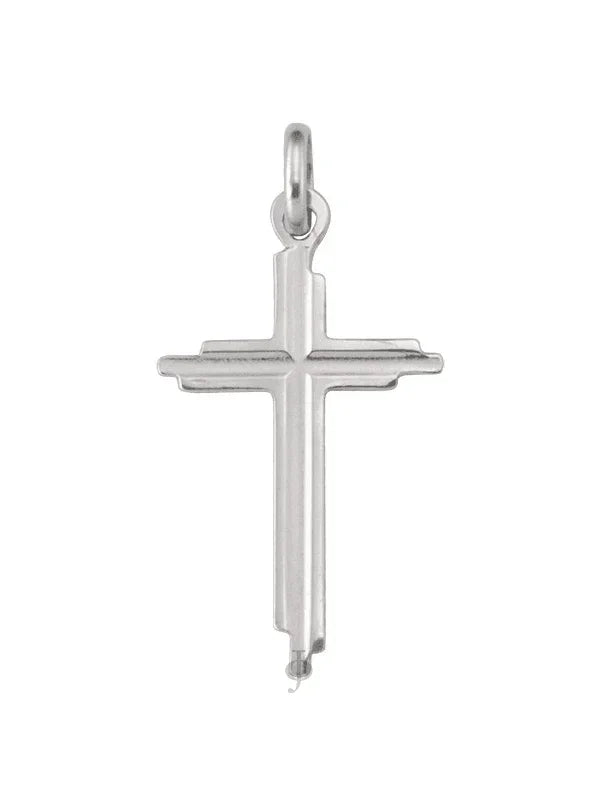 10, 14, 18 Karat White Gold Religious Classic Italian Cross