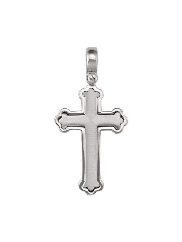 14, 18 Karat White Gold Orthodox Religious Italian Cross