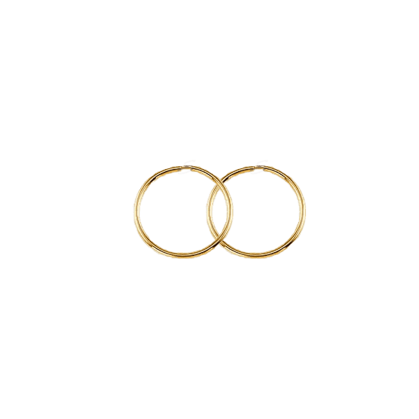10K Yellow Gold 17mm Sleeper Earrings