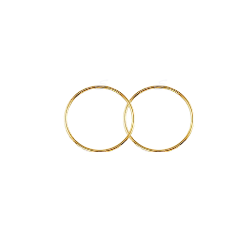 10K Yellow Gold 22mm Sleeper Earrings