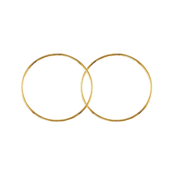 10K Yellow Gold 32mm Sleeper Earrings