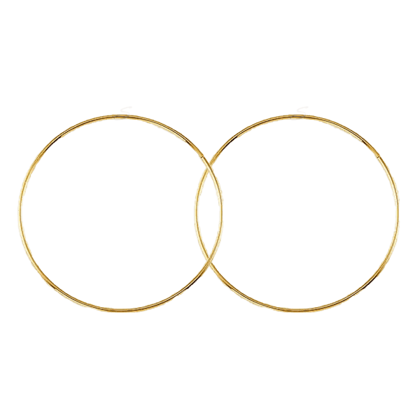 10K Yellow Gold 42mm Sleeper Earrings
