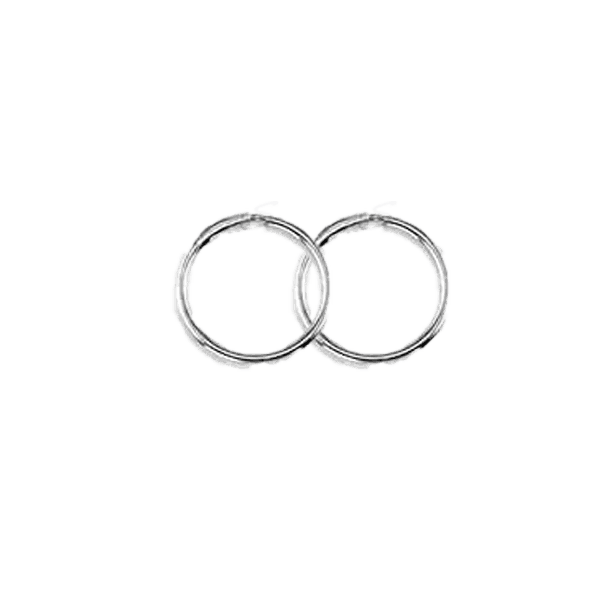 10K White Gold 12mm Sleeper Earrings