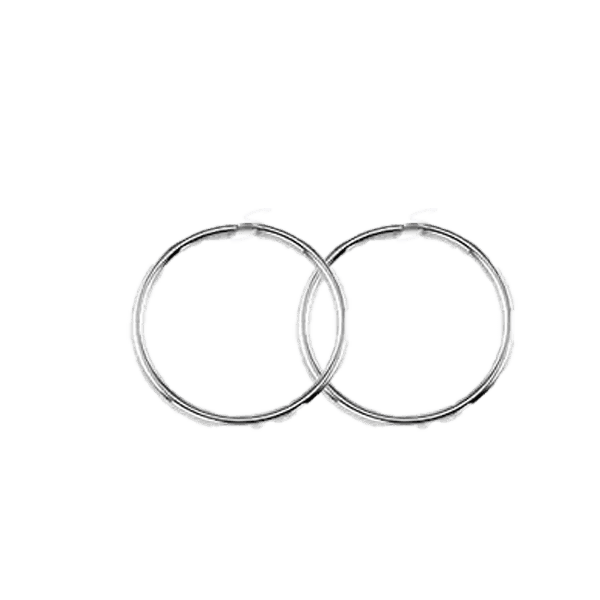 10K White Gold 17mm Sleeper Earrings