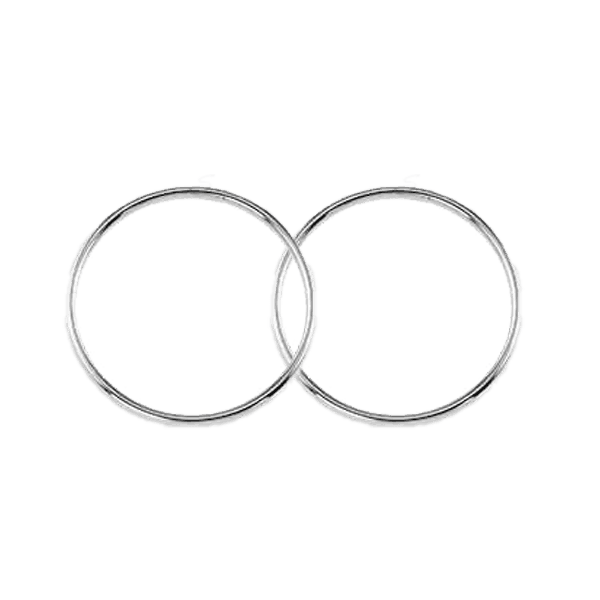 10K White Gold 22mm Sleeper Earrings