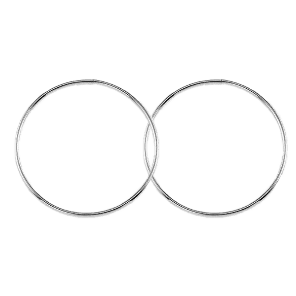 10K White Gold 32mm Sleeper Earrings