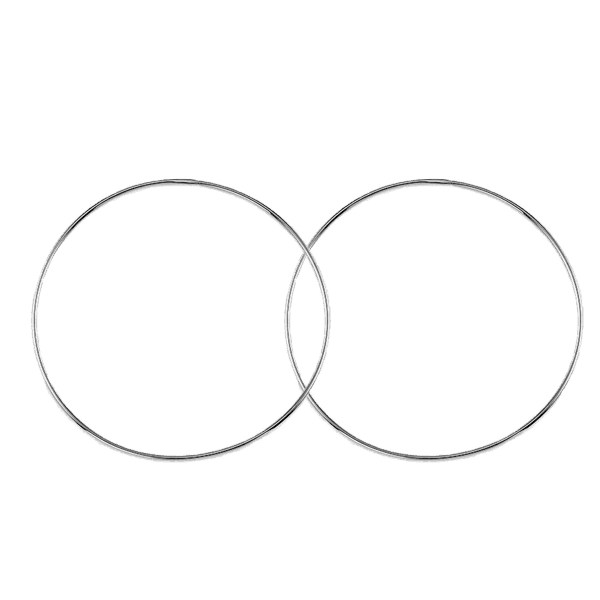 10K White Gold 52mm Sleeper Earrings